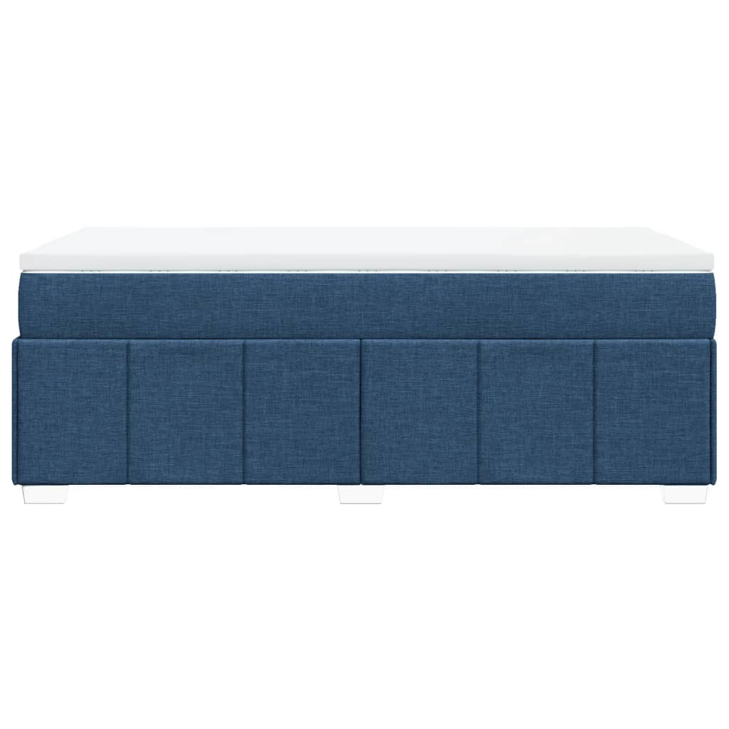 Κρεβάτι Boxspring με Στρώμα Μπλε 80x200 εκ. Υφασμάτινο
