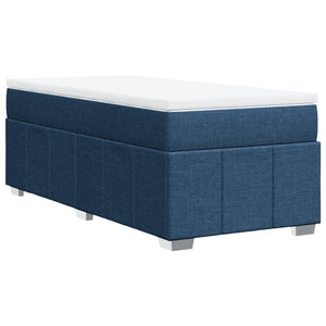 Κρεβάτι Boxspring με Στρώμα Μπλε 80x200 εκ. Υφασμάτινο - Pakobazaar