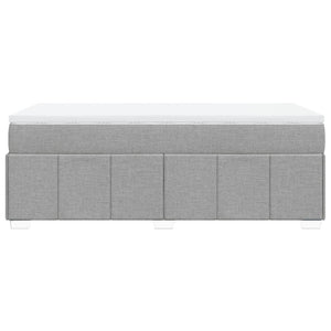 Κρεβάτι Boxspring με Στρώμα Ανοιχτό Γκρι 90x190 εκ. Υφασμάτινο - Pakobazaar
