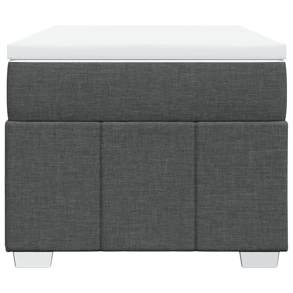 Κρεβάτι Boxspring με Στρώμα Σκούρο Γκρι 90x190 εκ. Υφασμάτινο - Pakobazaar