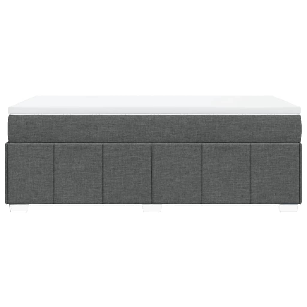 Κρεβάτι Boxspring με Στρώμα Σκούρο Γκρι 90x190 εκ. Υφασμάτινο - Pakobazaar