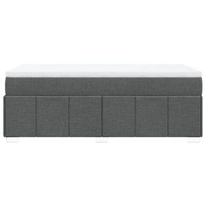 Κρεβάτι Boxspring με Στρώμα Σκούρο Γκρι 90x190 εκ. Υφασμάτινο - Pakobazaar