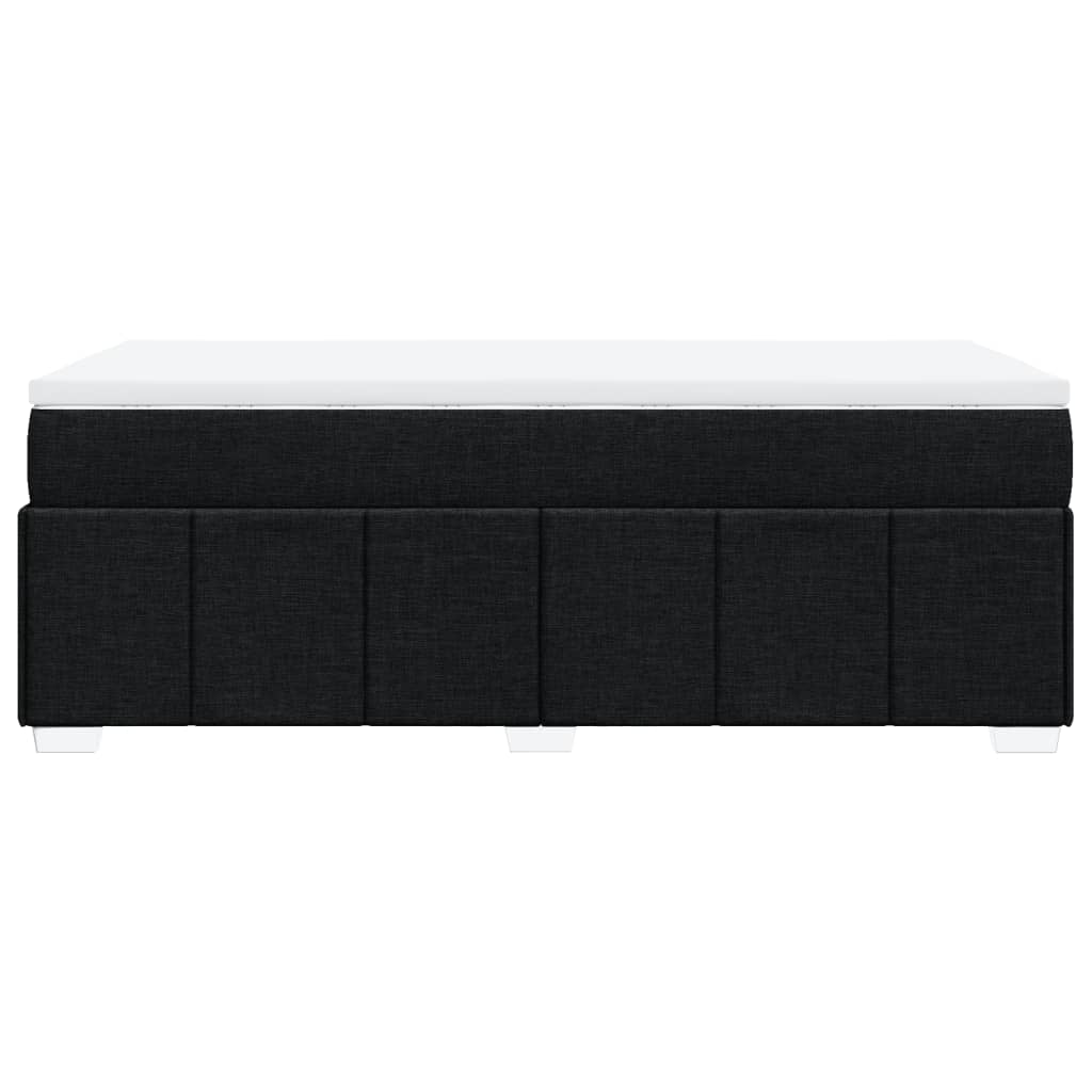 Κρεβάτι Boxspring με Στρώμα Μαύρο 90x190 εκ.Υφασμάτινο