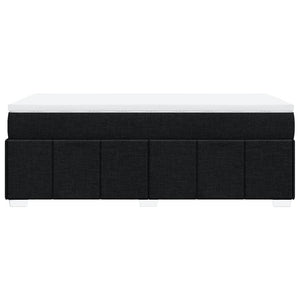 Κρεβάτι Boxspring με Στρώμα Μαύρο 90x190 εκ.Υφασμάτινο