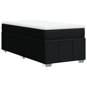 Κρεβάτι Boxspring με Στρώμα Μαύρο 90x190 εκ.Υφασμάτινο