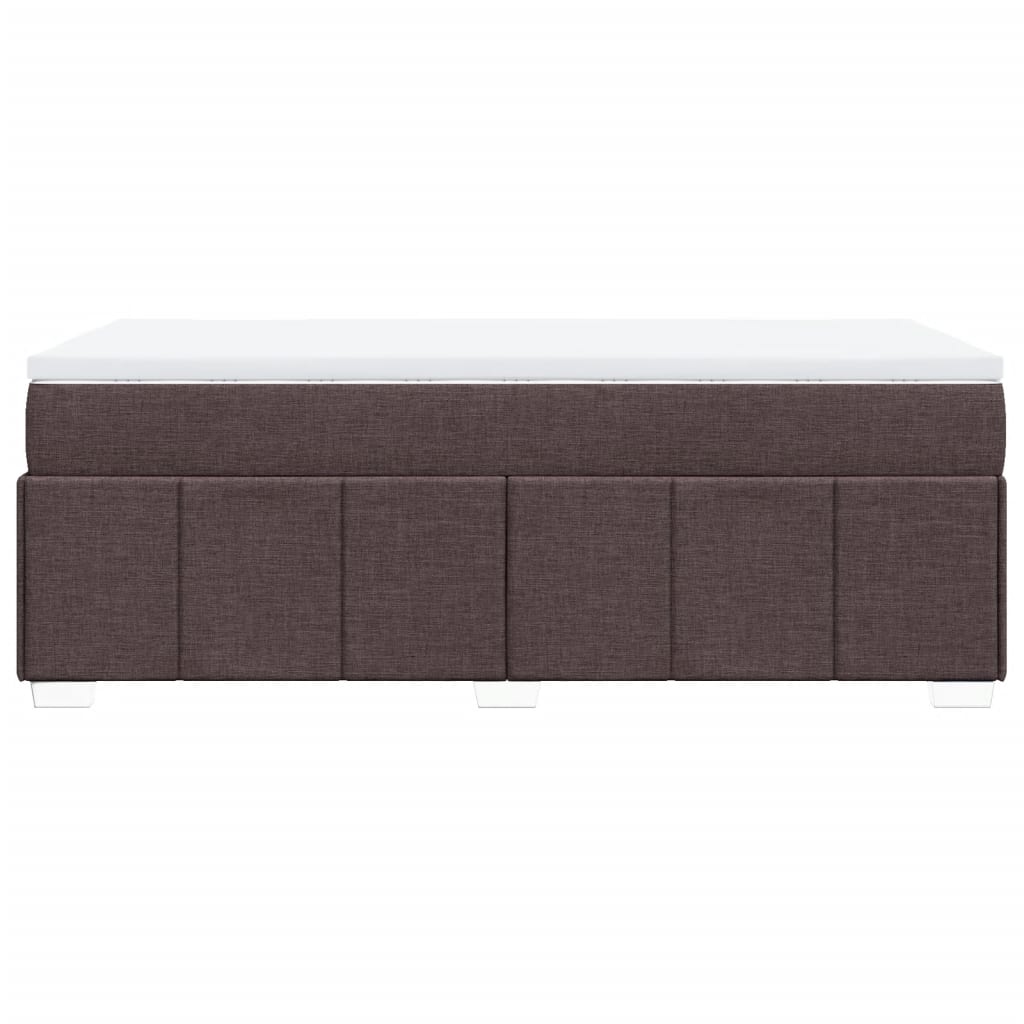 Κρεβάτι Boxspring με Στρώμα Σκούρο Καφέ 90x190 εκ. Υφασμάτινο - Pakobazaar