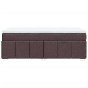 Κρεβάτι Boxspring με Στρώμα Σκούρο Καφέ 90x190 εκ. Υφασμάτινο - Pakobazaar