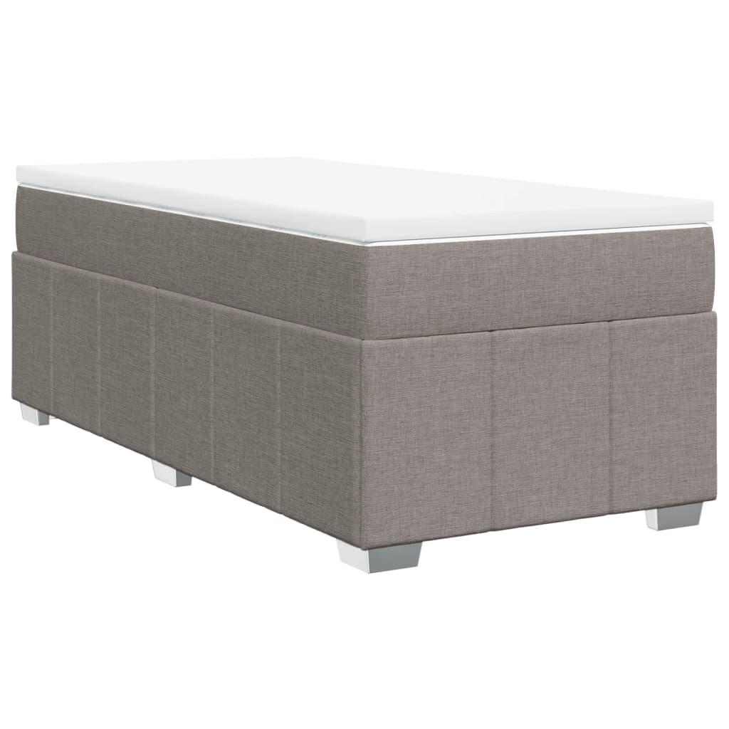 Κρεβάτι Boxspring με Στρώμα Taupe 90x190 εκ.Υφασμάτινο - Pakobazaar