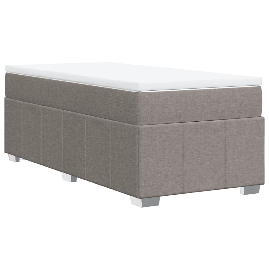 Κρεβάτι Boxspring με Στρώμα Taupe 90x190 εκ.Υφασμάτινο - Pakobazaar