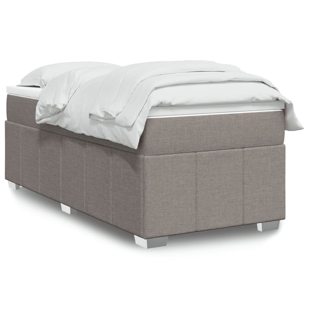 Κρεβάτι Boxspring με Στρώμα Taupe 90x190 εκ.Υφασμάτινο - Pakobazaar