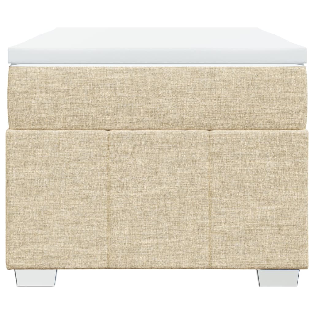 Κρεβάτι Boxspring με Στρώμα Κρεμ 90x190 εκ.Υφασμάτινο - Pakobazaar
