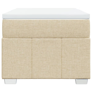 Κρεβάτι Boxspring με Στρώμα Κρεμ 90x190 εκ.Υφασμάτινο - Pakobazaar