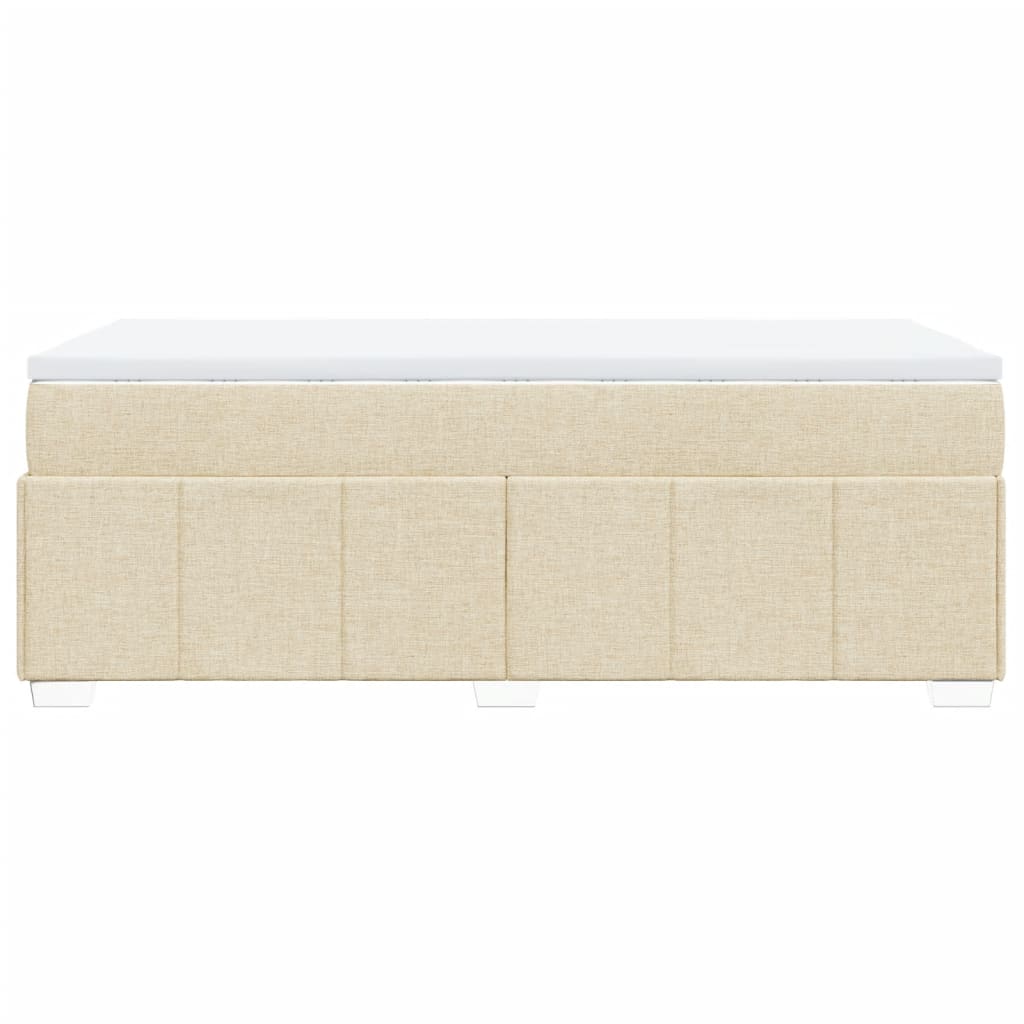 Κρεβάτι Boxspring με Στρώμα Κρεμ 90x190 εκ.Υφασμάτινο - Pakobazaar