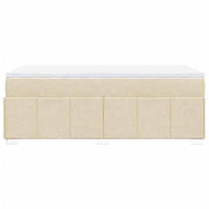 Κρεβάτι Boxspring με Στρώμα Κρεμ 90x190 εκ.Υφασμάτινο - Pakobazaar