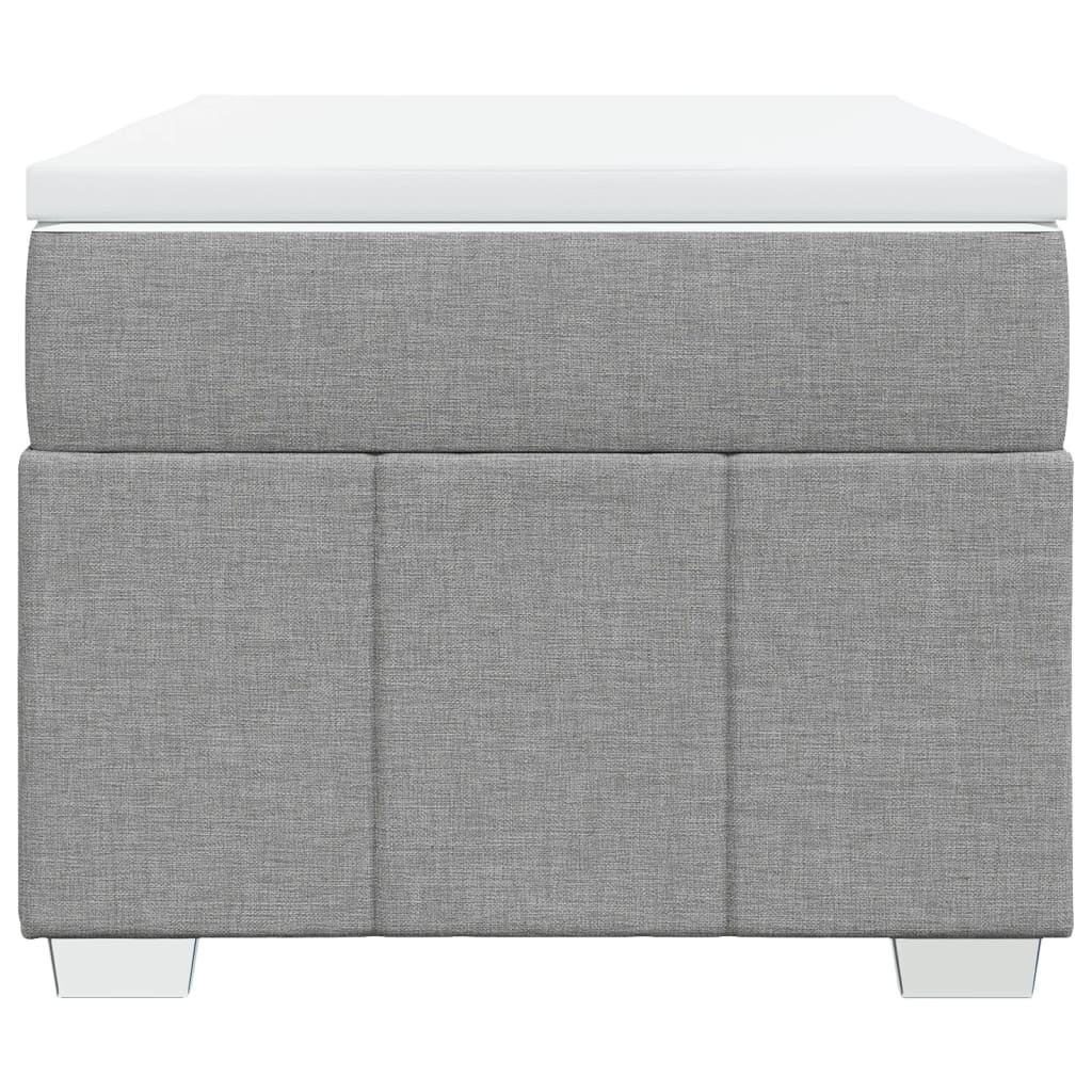 Κρεβάτι Boxspring με Στρώμα Ανοιχτό Γκρι 90x200 εκ. Υφασμάτινο - Pakobazaar