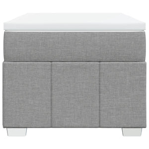 Κρεβάτι Boxspring με Στρώμα Ανοιχτό Γκρι 90x200 εκ. Υφασμάτινο - Pakobazaar