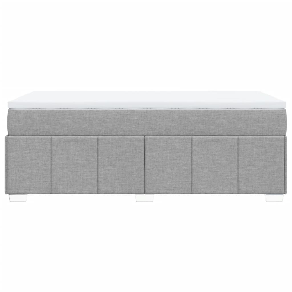 Κρεβάτι Boxspring με Στρώμα Ανοιχτό Γκρι 90x200 εκ. Υφασμάτινο - Pakobazaar