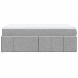 Κρεβάτι Boxspring με Στρώμα Ανοιχτό Γκρι 90x200 εκ. Υφασμάτινο - Pakobazaar