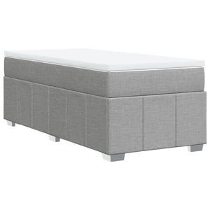 Κρεβάτι Boxspring με Στρώμα Ανοιχτό Γκρι 90x200 εκ. Υφασμάτινο - Pakobazaar