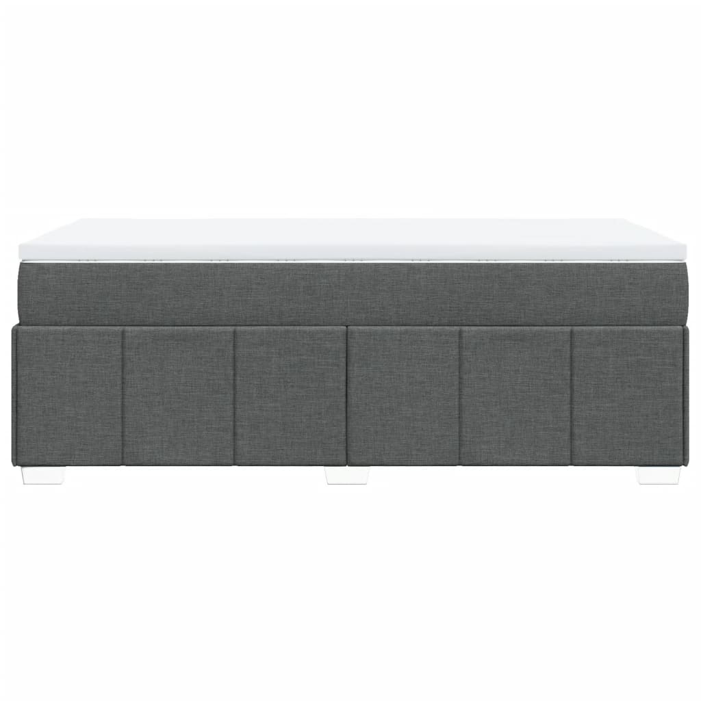 Κρεβάτι Boxspring με Στρώμα Σκούρο Γκρι 90x200 εκ. Υφασμάτινο - Pakobazaar