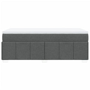 Κρεβάτι Boxspring με Στρώμα Σκούρο Γκρι 90x200 εκ. Υφασμάτινο - Pakobazaar