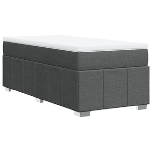 Κρεβάτι Boxspring με Στρώμα Σκούρο Γκρι 90x200 εκ. Υφασμάτινο - Pakobazaar
