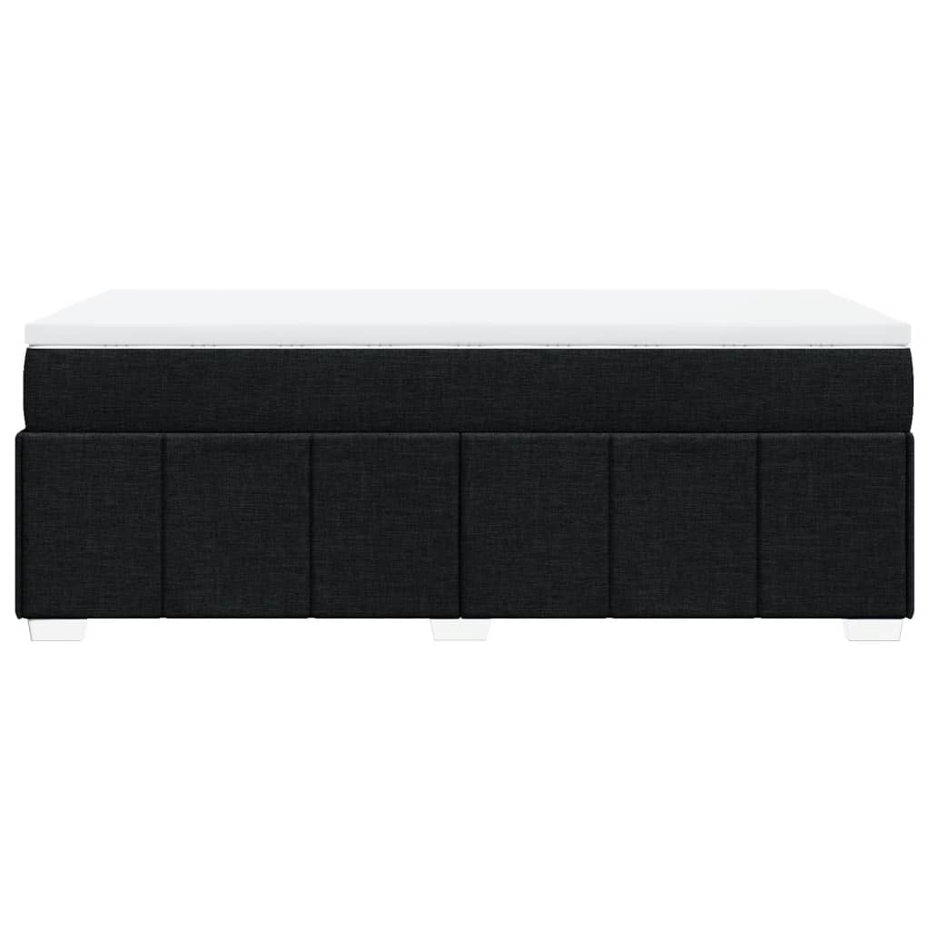 Κρεβάτι Boxspring με Στρώμα Μαύρο 90x200 εκ. Υφασμάτινο