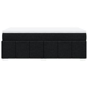 Κρεβάτι Boxspring με Στρώμα Μαύρο 90x200 εκ. Υφασμάτινο - Pakobazaar