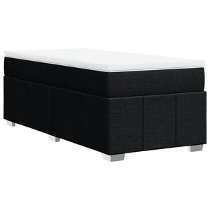 Κρεβάτι Boxspring με Στρώμα Μαύρο 90x200 εκ. Υφασμάτινο - Pakobazaar