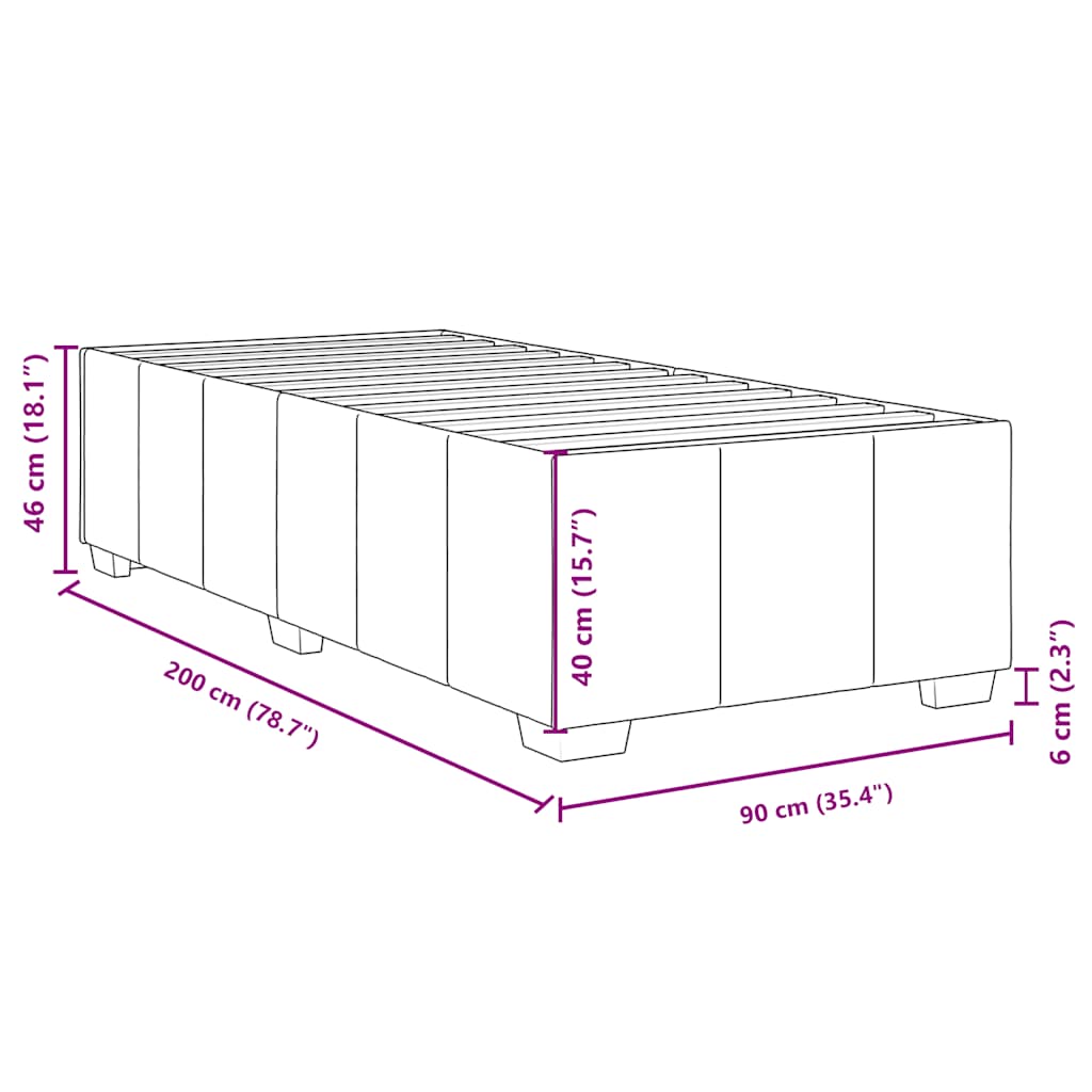Κρεβάτι Boxspring με Στρώμα Σκούρο Καφέ 90x200 εκ. Υφασμάτινο - Pakobazaar