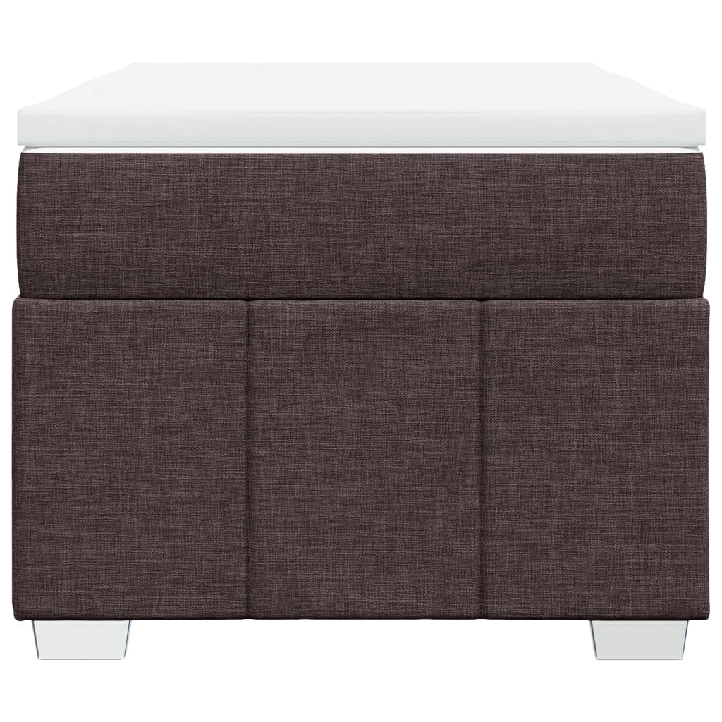 Κρεβάτι Boxspring με Στρώμα Σκούρο Καφέ 90x200 εκ. Υφασμάτινο - Pakobazaar
