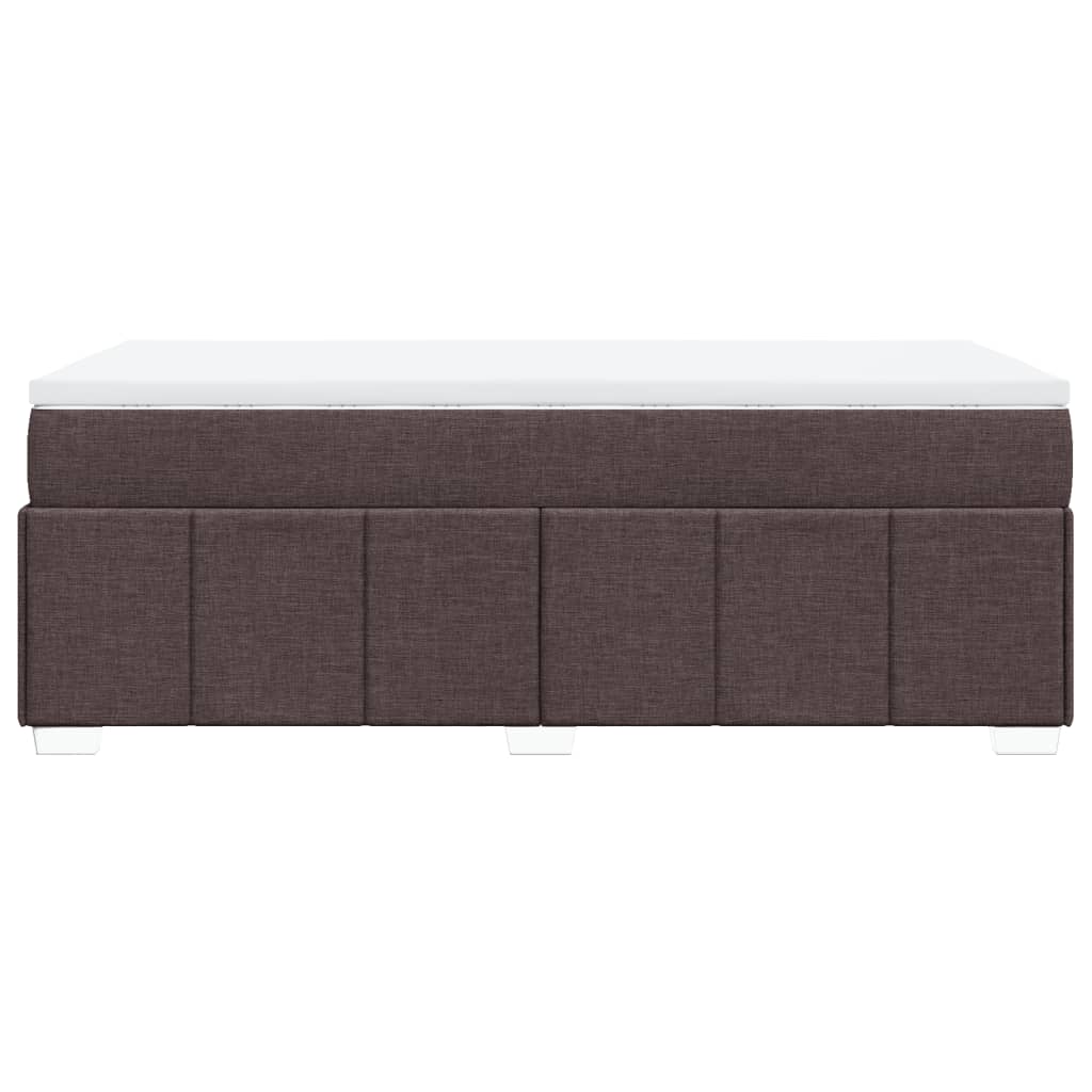 Κρεβάτι Boxspring με Στρώμα Σκούρο Καφέ 90x200 εκ. Υφασμάτινο - Pakobazaar