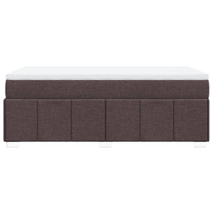 Κρεβάτι Boxspring με Στρώμα Σκούρο Καφέ 90x200 εκ. Υφασμάτινο - Pakobazaar
