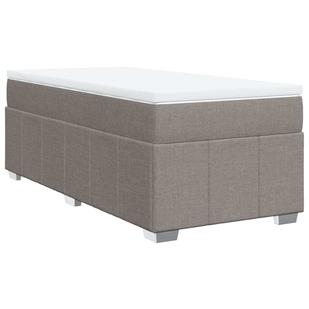 Κρεβάτι Boxspring με Στρώμα Taupe 90x200 εκ. Υφασμάτινο - Pakobazaar