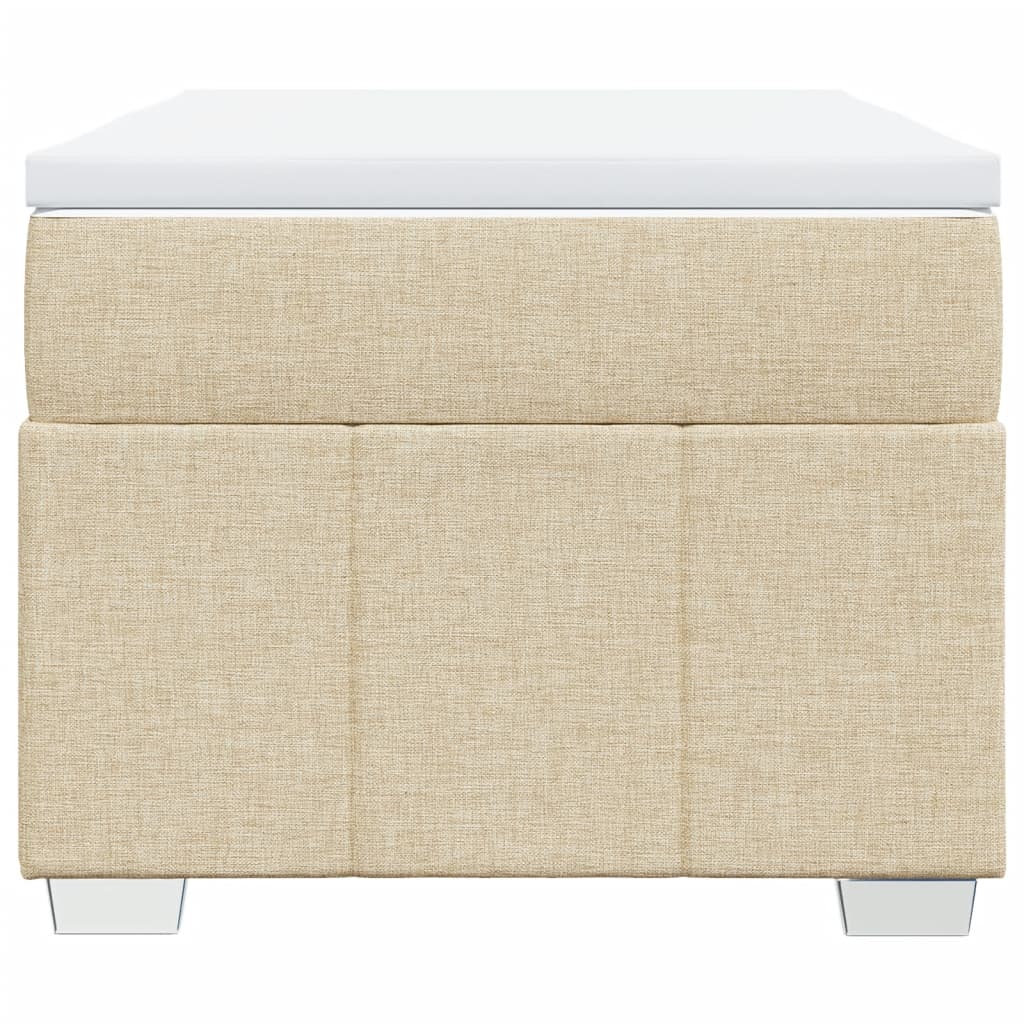 Κρεβάτι Boxspring με Στρώμα Κρεμ 90x200 εκ.Υφασμάτινο - Pakobazaar