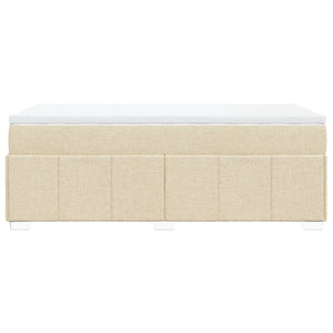 Κρεβάτι Boxspring με Στρώμα Κρεμ 90x200 εκ.Υφασμάτινο - Pakobazaar