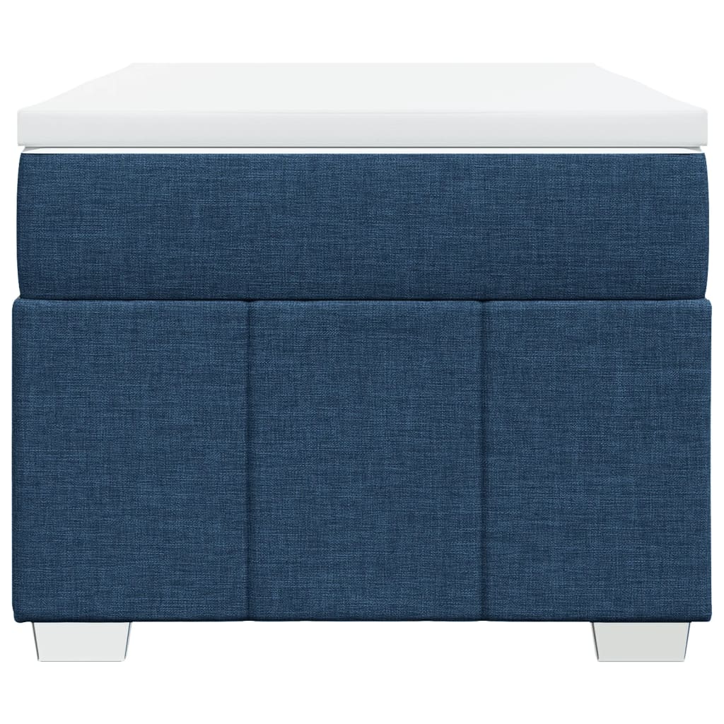 Κρεβάτι Boxspring με Στρώμα Μπλε 90x200 εκ.Υφασμάτινο - Pakobazaar