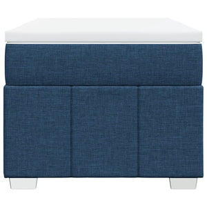 Κρεβάτι Boxspring με Στρώμα Μπλε 90x200 εκ.Υφασμάτινο - Pakobazaar