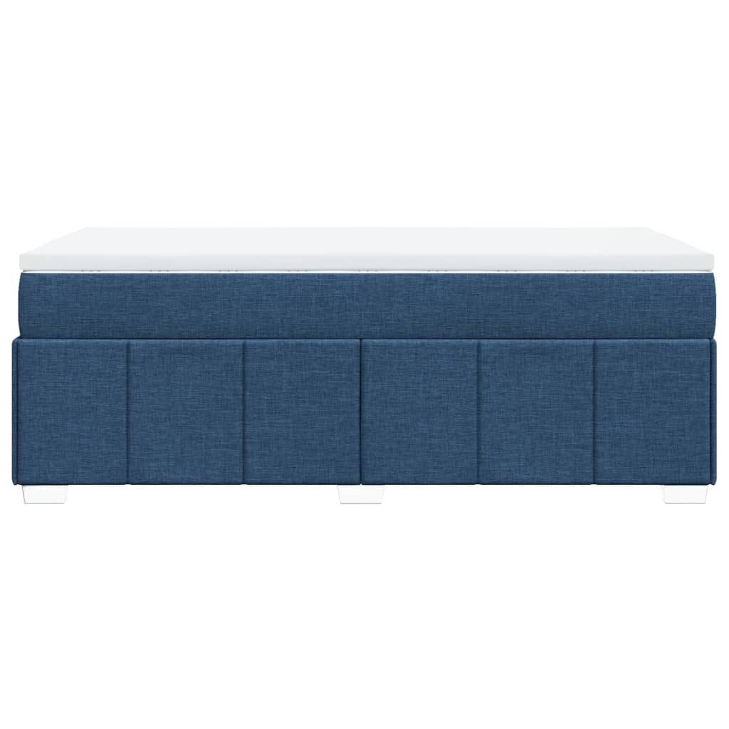 Κρεβάτι Boxspring με Στρώμα Μπλε 90x200 εκ.Υφασμάτινο - Pakobazaar