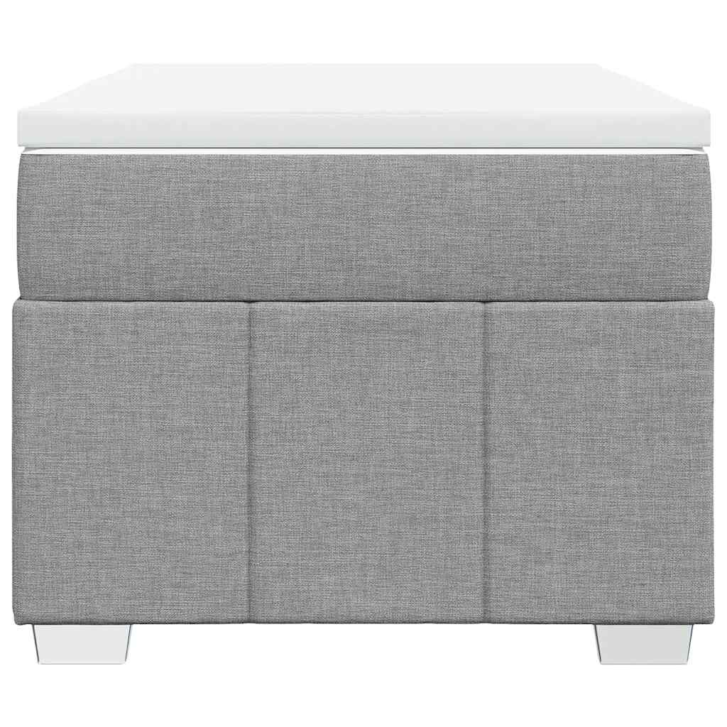 Κρεβάτι Boxspring με Στρώμα Ανοιχτό Γκρι 100x200 εκ. Υφασμάτινο - Pakobazaar