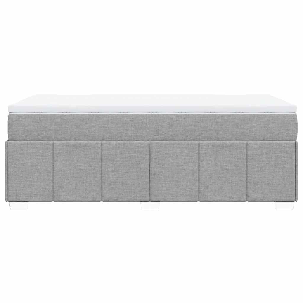Κρεβάτι Boxspring με Στρώμα Ανοιχτό Γκρι 100x200 εκ. Υφασμάτινο - Pakobazaar