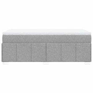 Κρεβάτι Boxspring με Στρώμα Ανοιχτό Γκρι 100x200 εκ. Υφασμάτινο - Pakobazaar