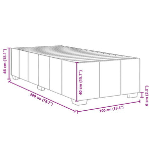 Κρεβάτι Boxspring με Στρώμα Σκούρο Γκρι 100x200 εκ. Υφασμάτινο - Pakobazaar