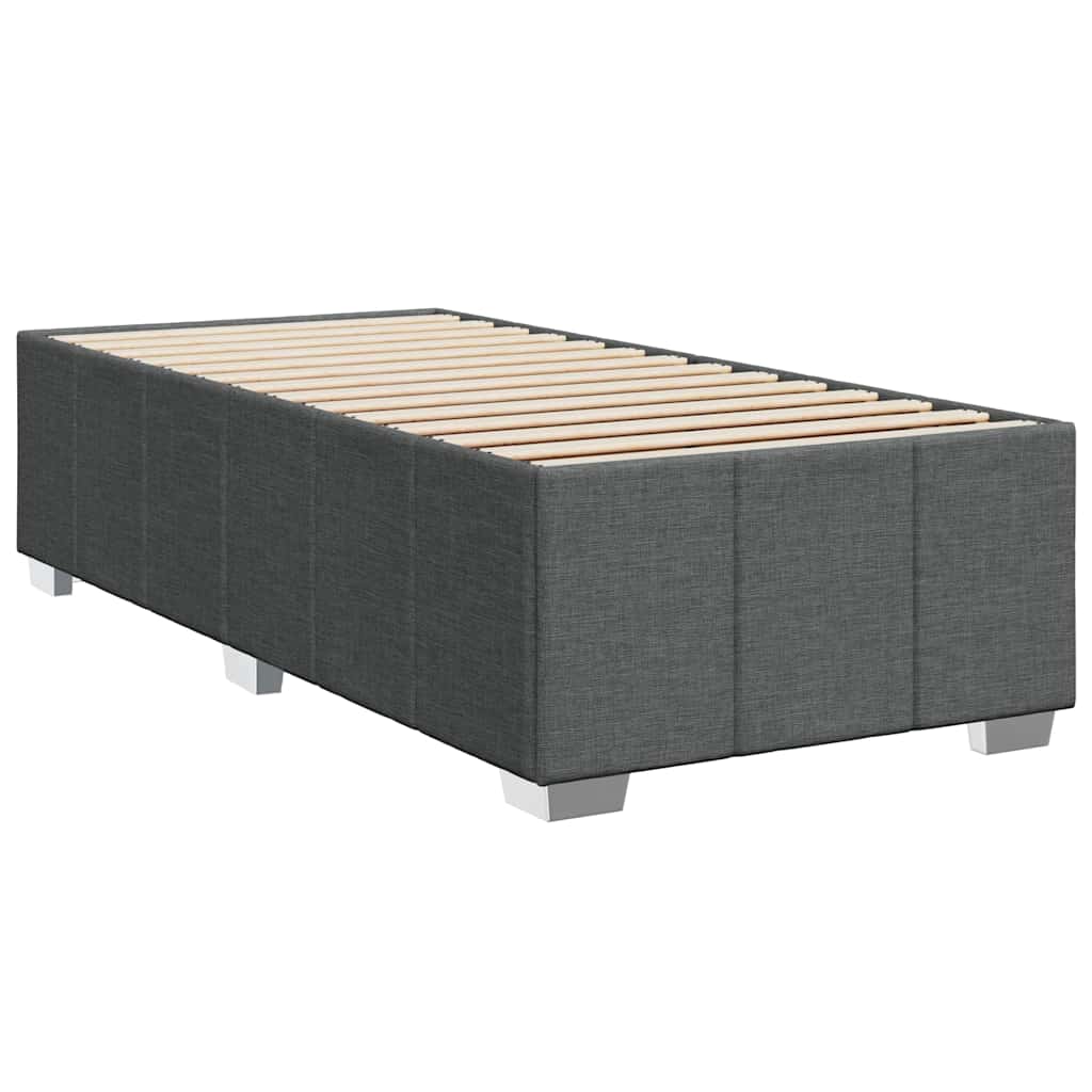 Κρεβάτι Boxspring με Στρώμα Σκούρο Γκρι 100x200 εκ. Υφασμάτινο - Pakobazaar