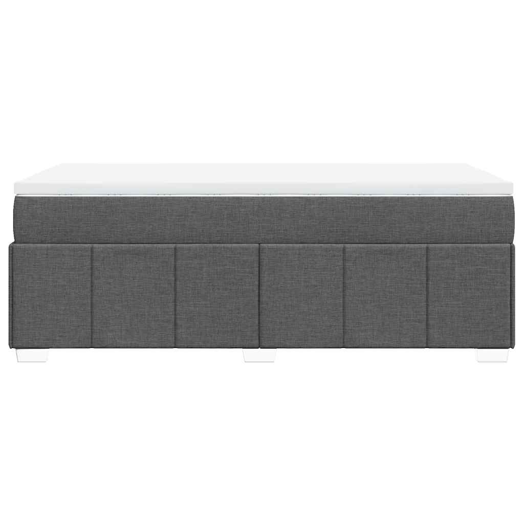Κρεβάτι Boxspring με Στρώμα Σκούρο Γκρι 100x200 εκ. Υφασμάτινο - Pakobazaar