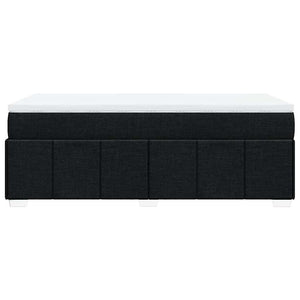 Κρεβάτι Boxspring με Στρώμα Μαύρο 100 x 200 εκ. Υφασμάτινο - Pakobazaar