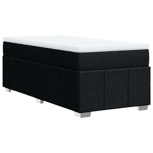 Κρεβάτι Boxspring με Στρώμα Μαύρο 100 x 200 εκ. Υφασμάτινο - Pakobazaar