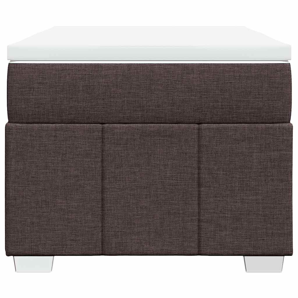 Κρεβάτι Boxspring με Στρώμα Σκούρο Καφέ 100x200 εκ. Υφασμάτινο - Pakobazaar