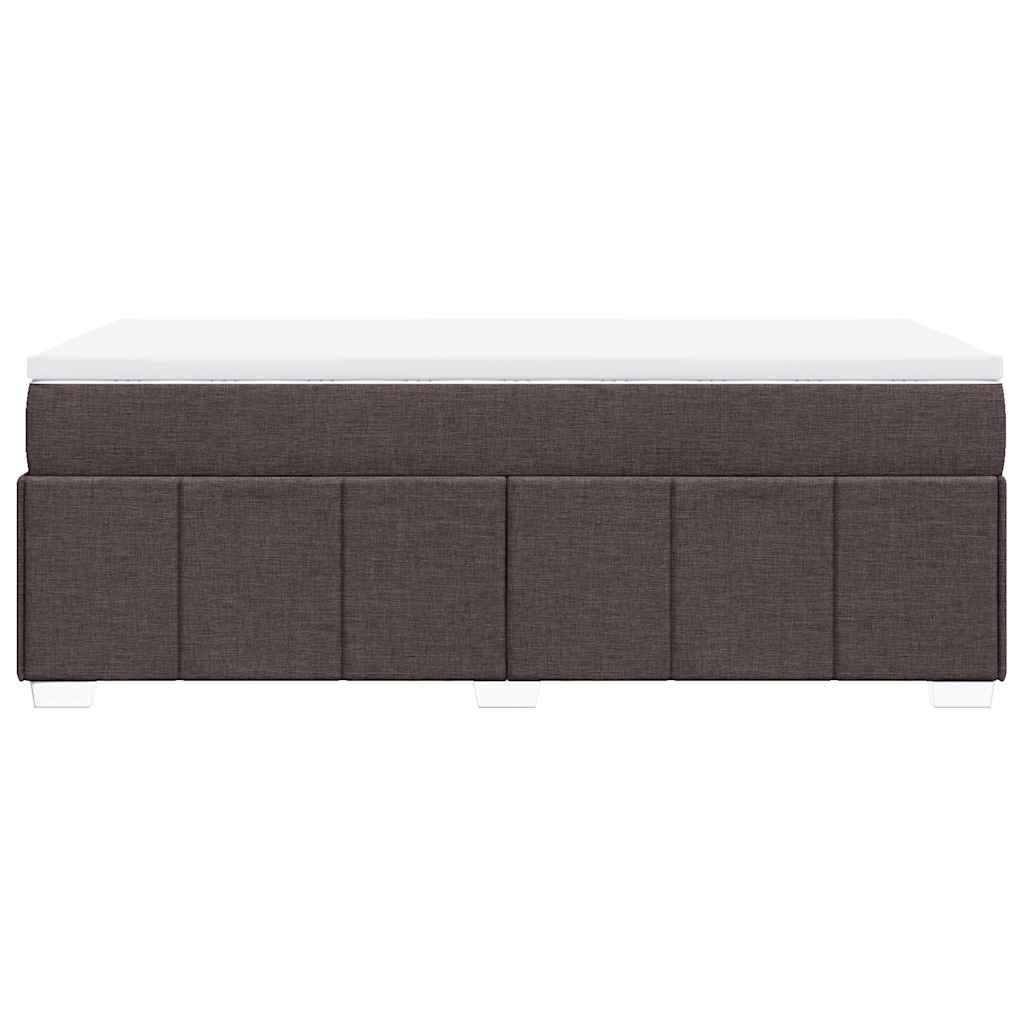 Κρεβάτι Boxspring με Στρώμα Σκούρο Καφέ 100x200 εκ. Υφασμάτινο - Pakobazaar