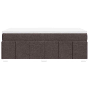 Κρεβάτι Boxspring με Στρώμα Σκούρο Καφέ 100x200 εκ. Υφασμάτινο - Pakobazaar